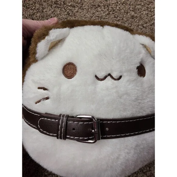 Pusheen Cat Cartoon Shoulder Bag Brown White Adjustable Strap Belt Accent Zip - Picture 4 of 4